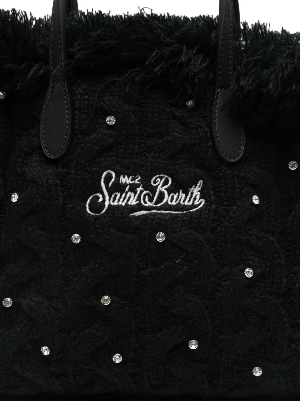 MC2 Saint Barth Wollen gevlochten shopper Zwart