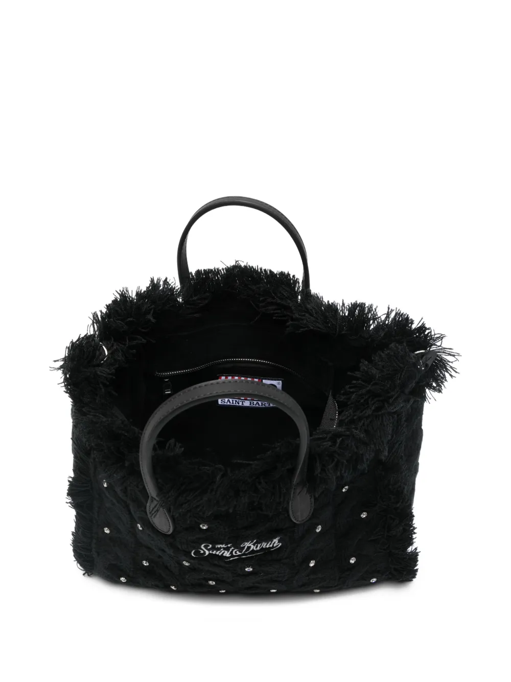 MC2 Saint Barth Wollen gevlochten shopper Zwart