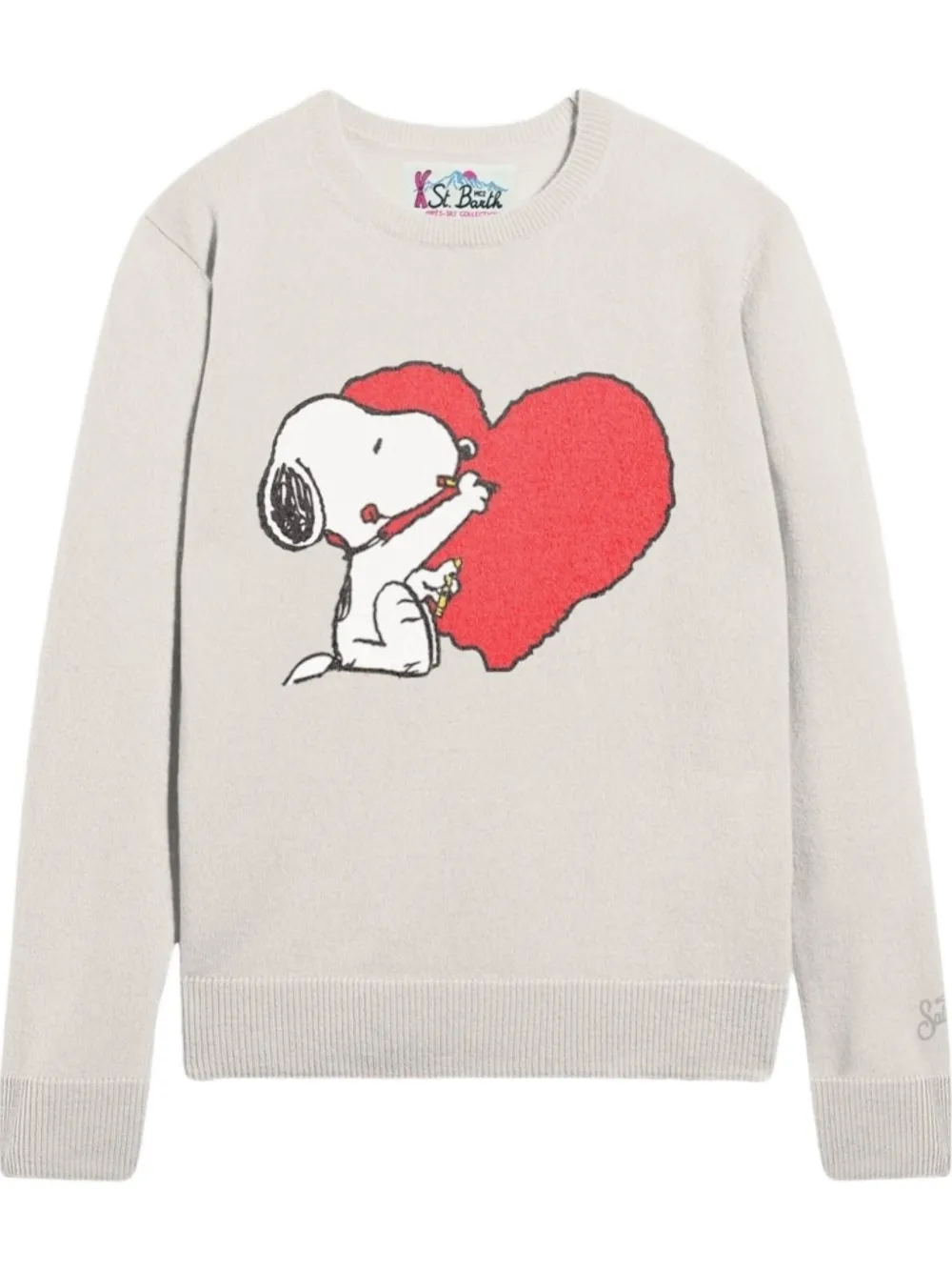 Mc2 Saint Barth Snoopy Drawing Sweater In Neutral