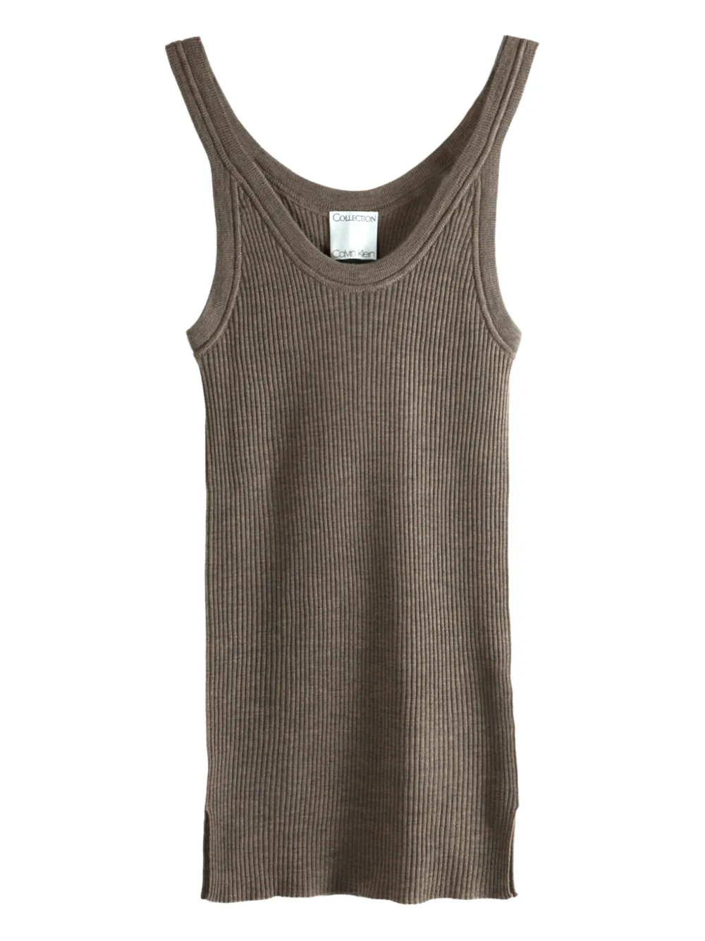 Calvin Klein ribbed scoop-neck tank top | Brown | Image 1