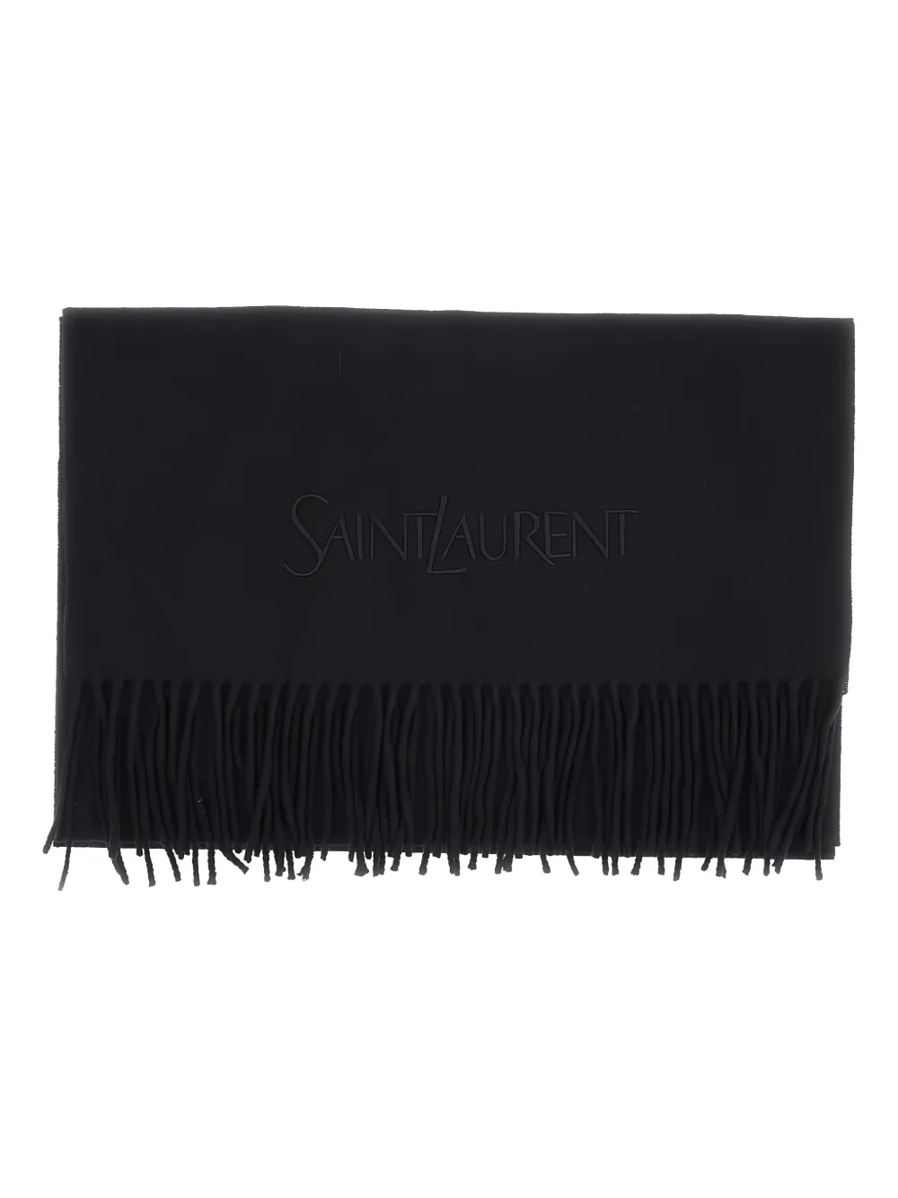 Saint Laurent fringed cashemere scarf | Black | Image 1