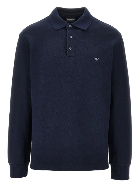 Ea7 Emporio Armani logo-embroidered piqué polo shirt