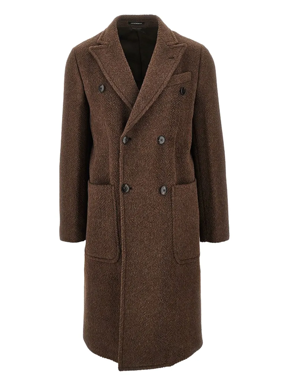Emporio Armani abrigo con doble botonadura | marrón | Image 1