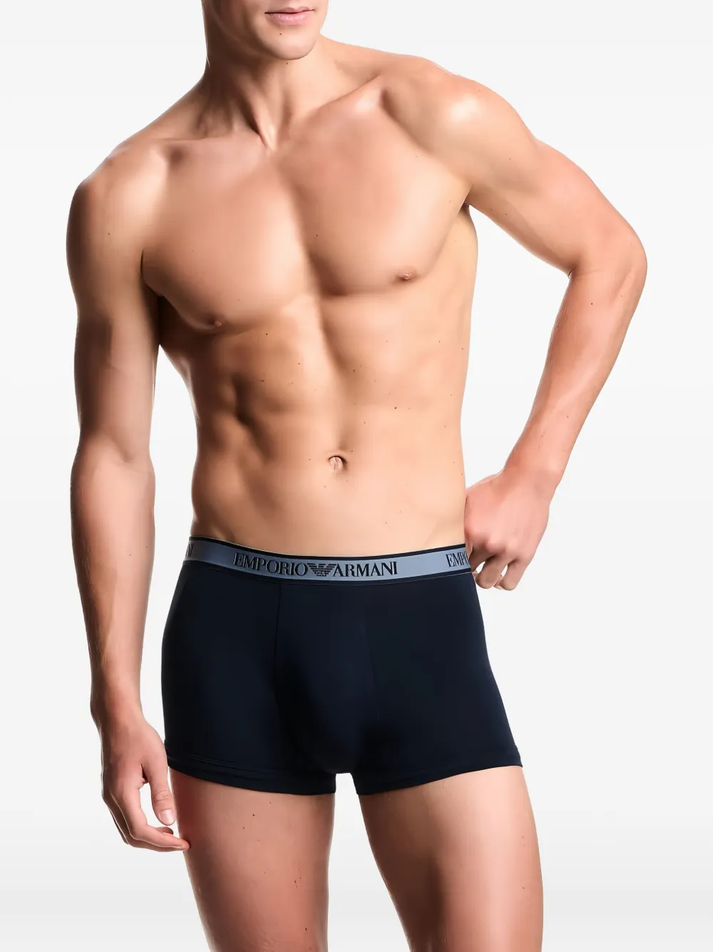 Ea7 Emporio Armani Drie boxershorts met logoband Blauw