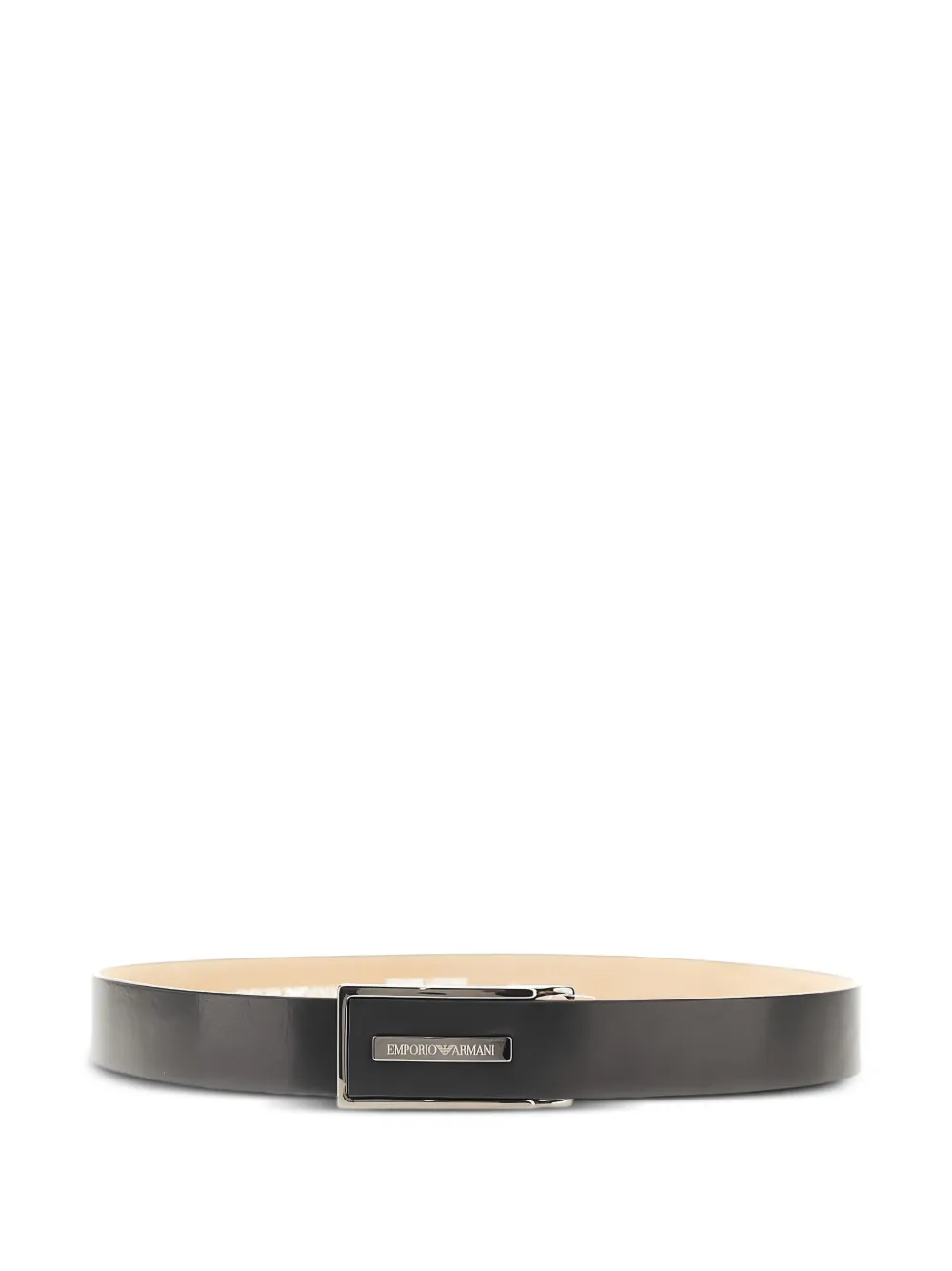 Emporio Armani logo-plaque belt - Nero