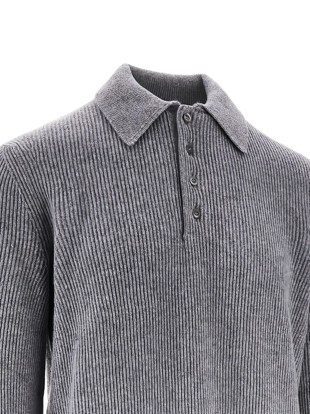 Piacenza 1733 Geribbeld poloshirt - Grijs