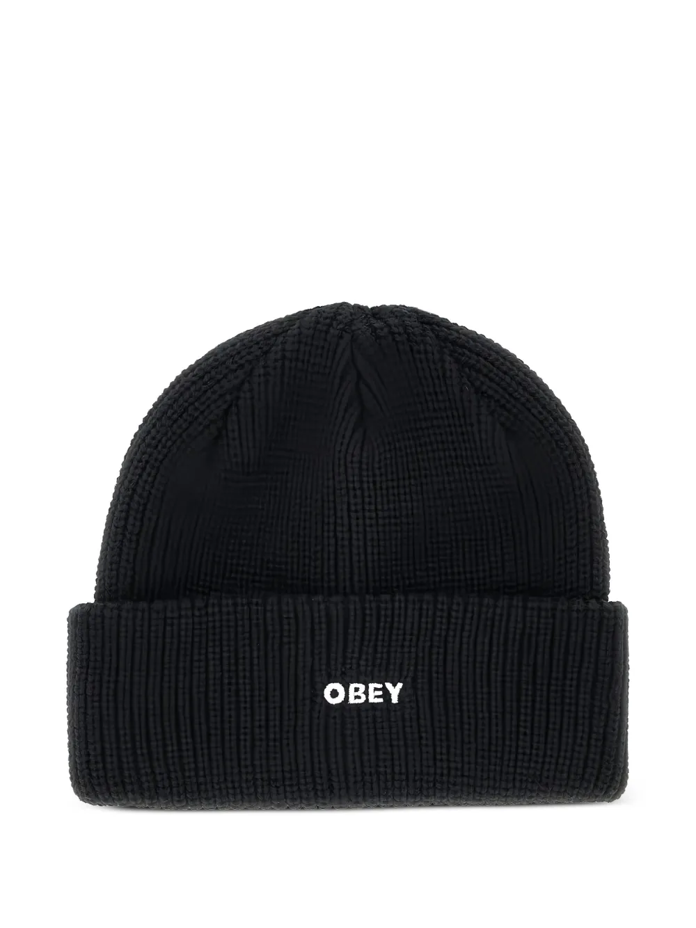 Obey embroidery-logo beanie | Black | Image 1