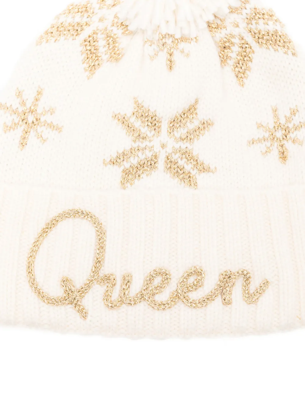 Mc2 Saint Barth Pompom Snowflake Hat In White