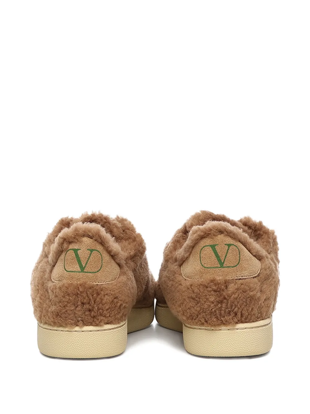 Valentino Garavani Royco sneakers met lammy-effect en logo Bruin