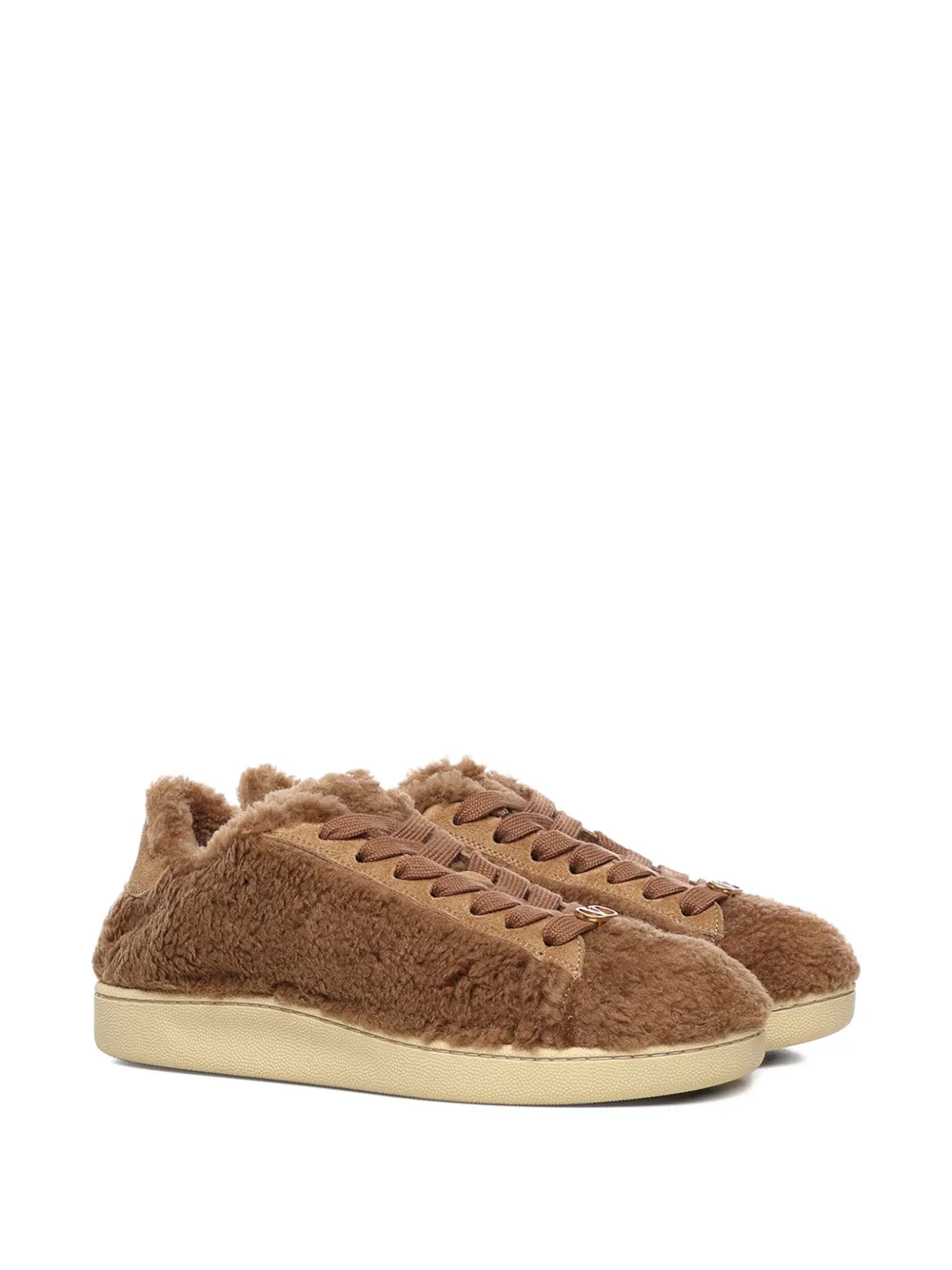 Valentino Garavani Royco shearling-effect logo sneakers - Bruin