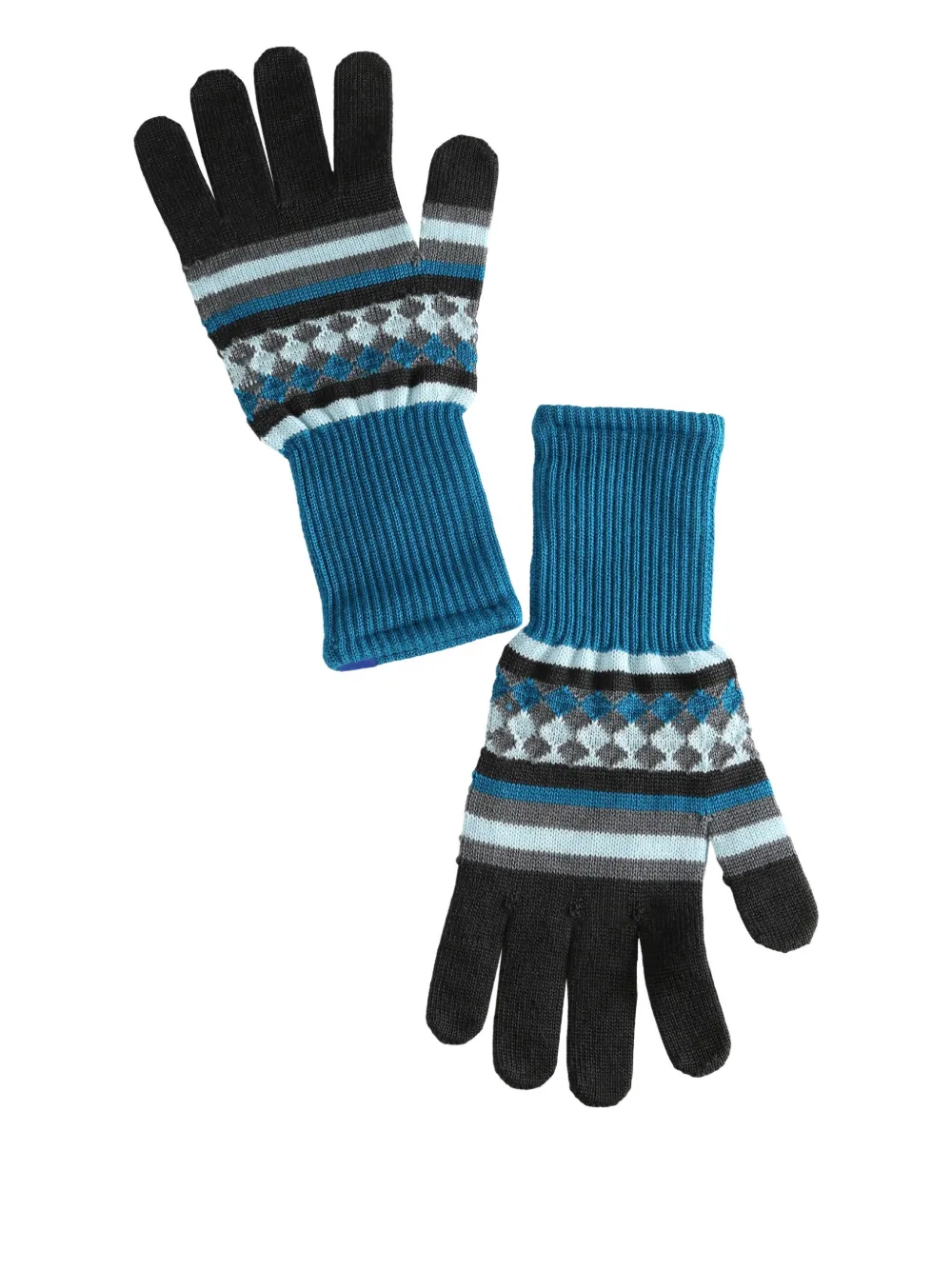 Asics Aquifolia Striped-detail Gloves In Brown