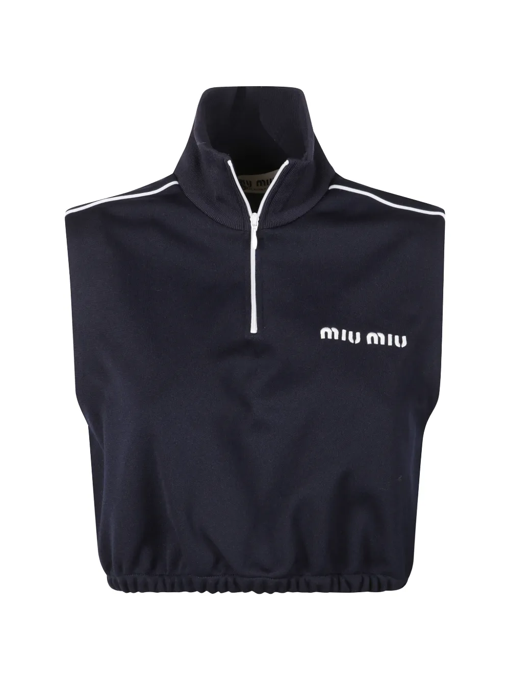 Miu Miu quarter-zip cropped vest - Blu