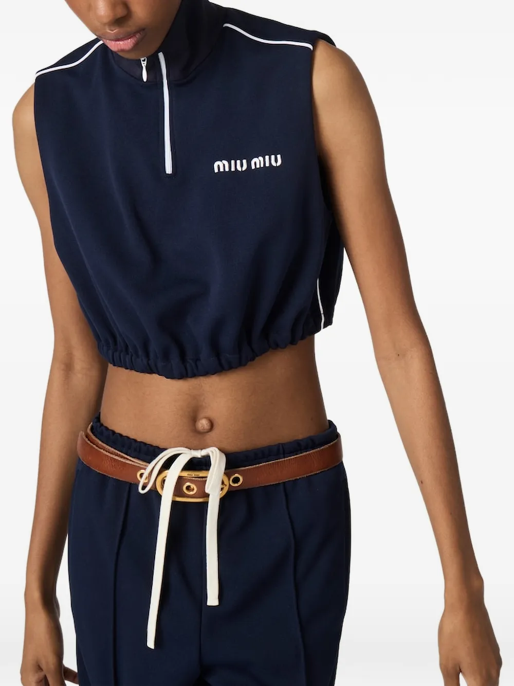 Miu Cropped gilet Blauw