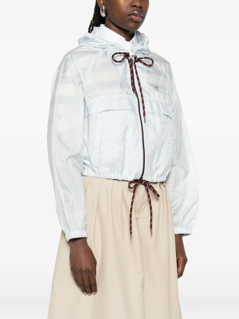  Prada Chaqueta Con Capucha - Azul 