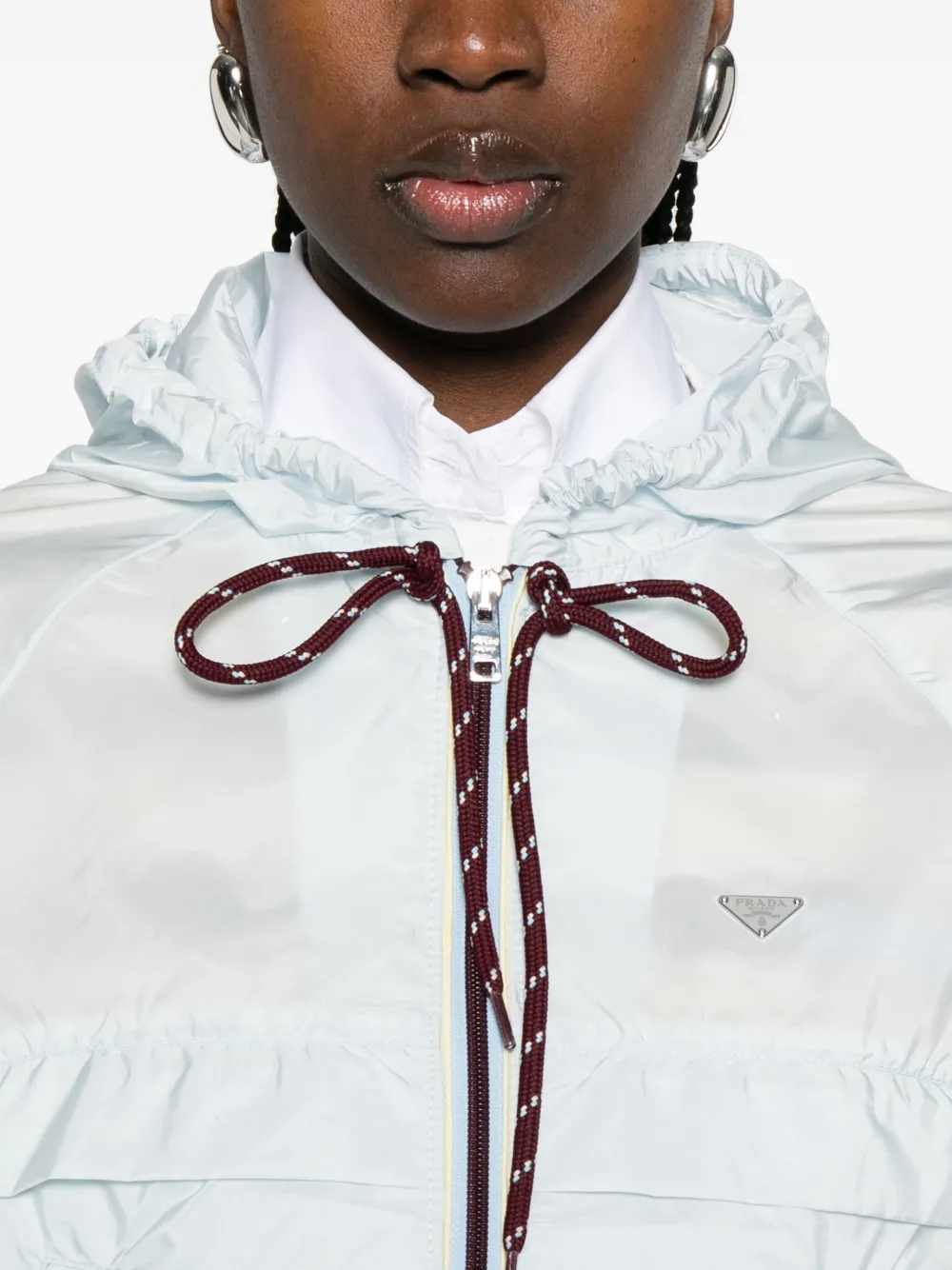 Prada Lichtgewicht Re-Nylon jack Blauw