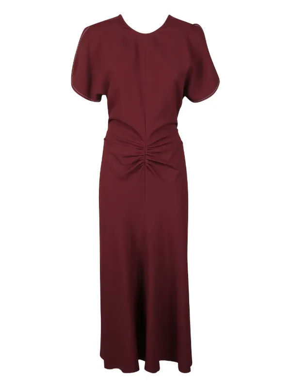 victoria beckham gathered midi dress Victoria Beckham Gathered T-Shirt Midi Dress - Aloe