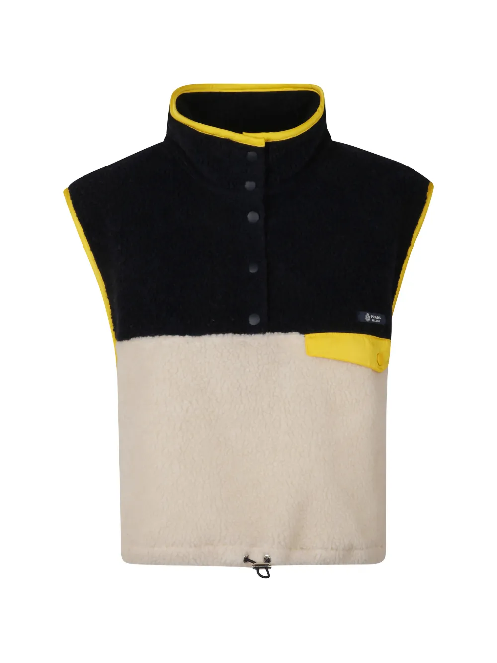 Prada half-button fleece vest - Nero