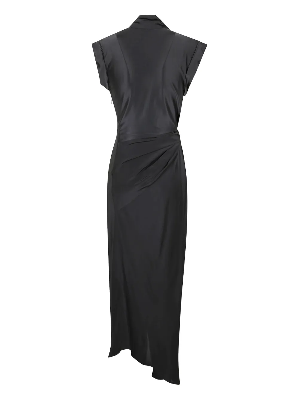 Victoria Beckham Asymmetric Midi Dress In Black