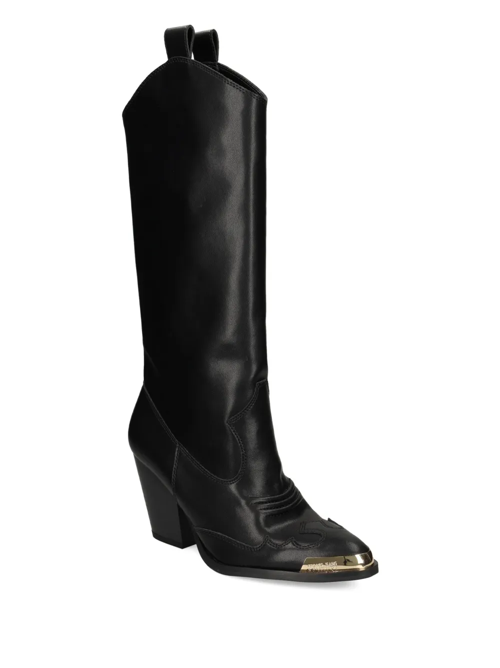 Versace Jeans Couture Block-heel Boots In Black