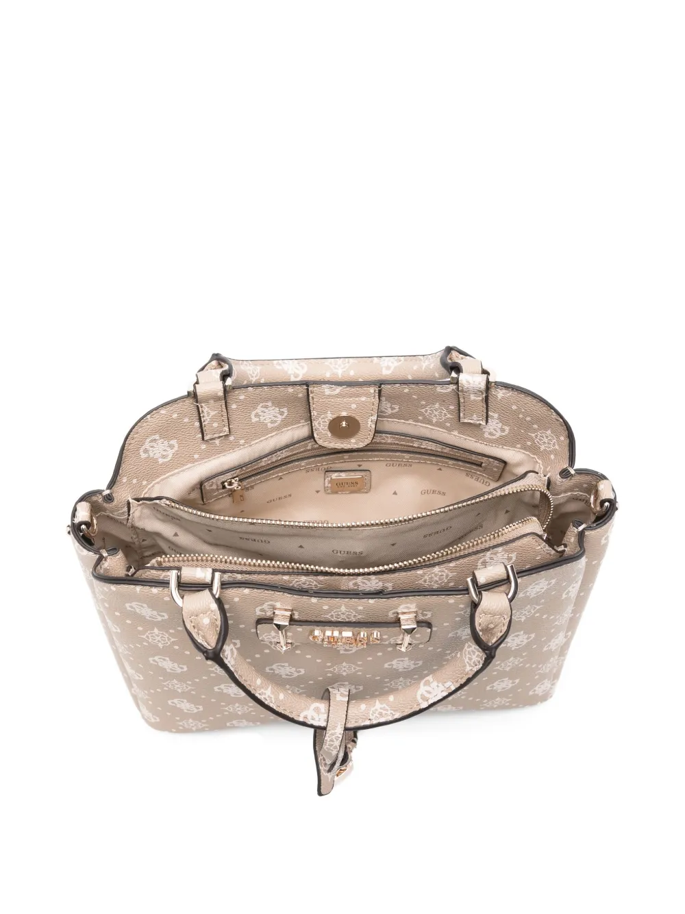 GUESS USA Schoudertas met logoplakkaat Beige