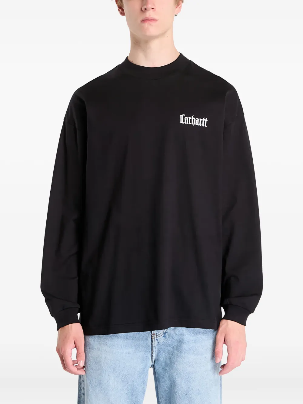 Carhartt WIP Schooling mock-neck T-Shirt | Black | Image 1