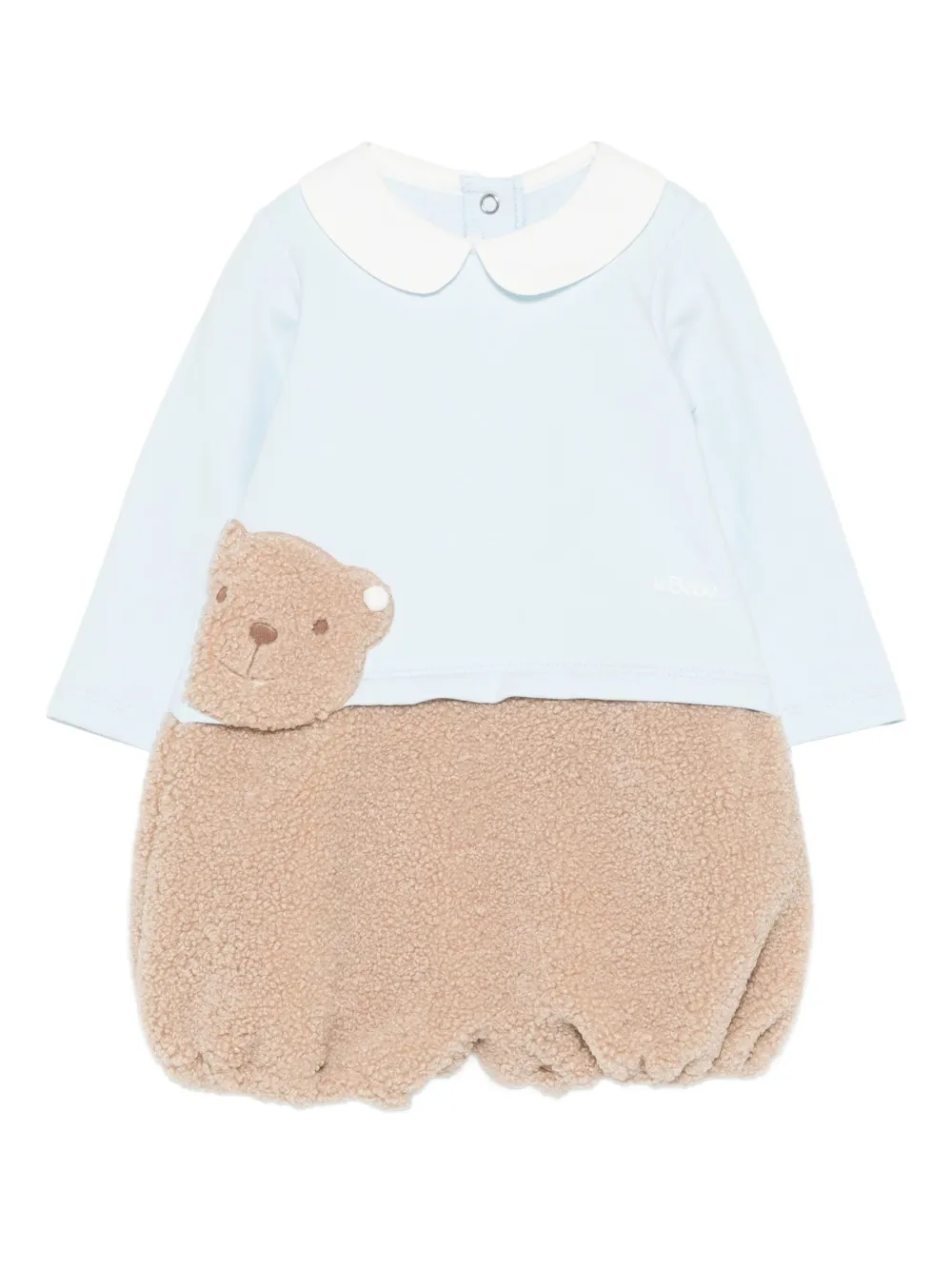 Le Bebé Enfant teddy-appliqué collared romper | Blue | Image 1