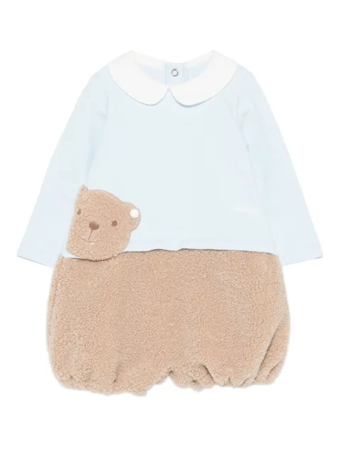 Le Bebé Enfant teddy-appliqué collared romper