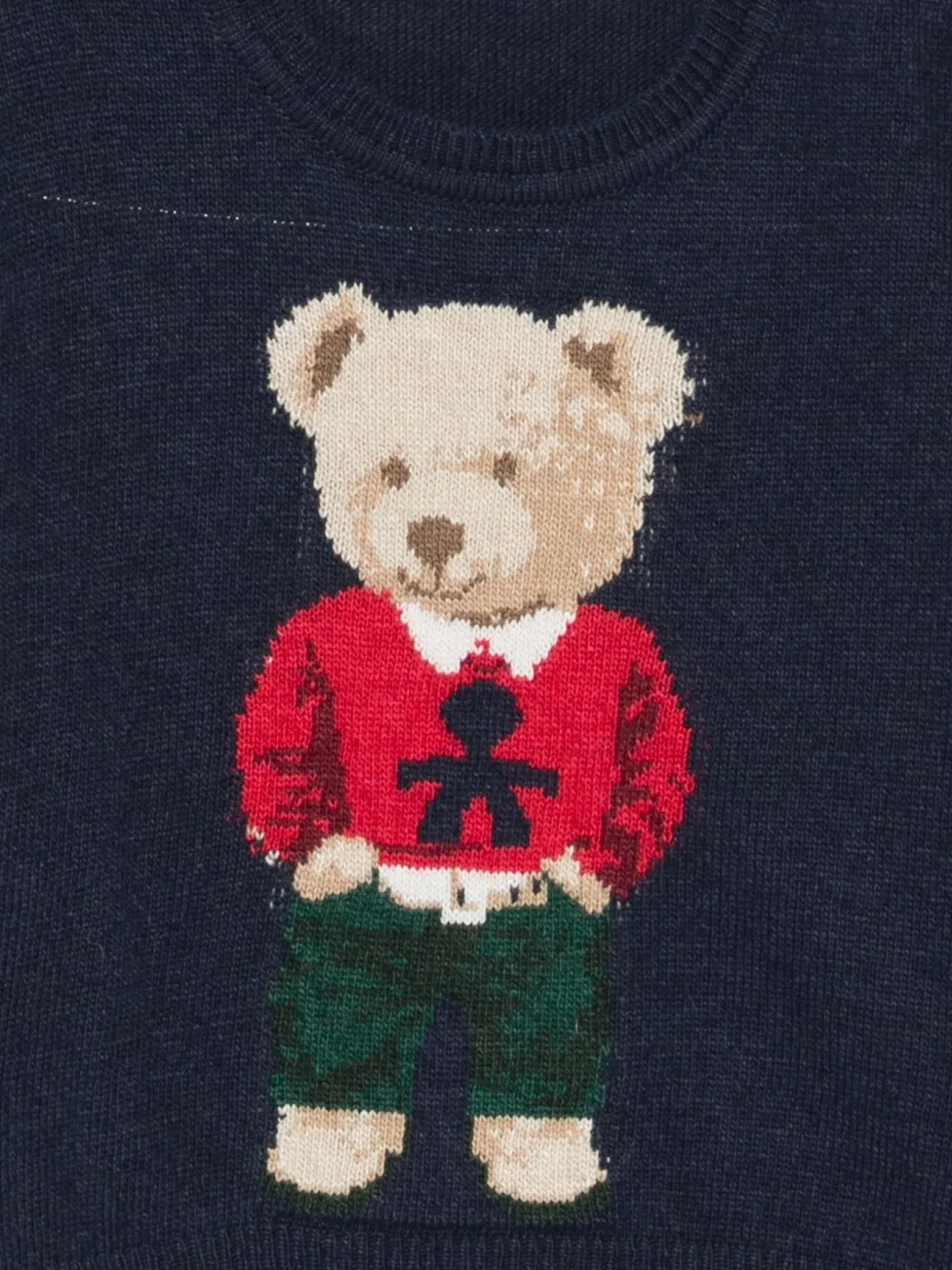 Le Bebé Enfant Crew-neck Bear-detail Sweater In Blue
