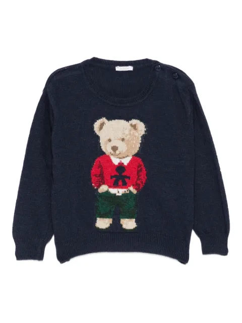 Le Bebé Enfant suéter con cuello redondo y detalle de oso