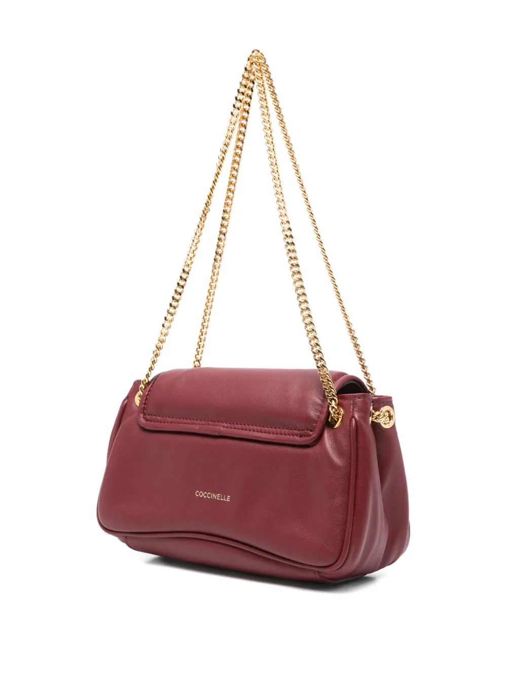 Coccinelle Small C-me Chain-strap Logo Shoulder Bag In Red