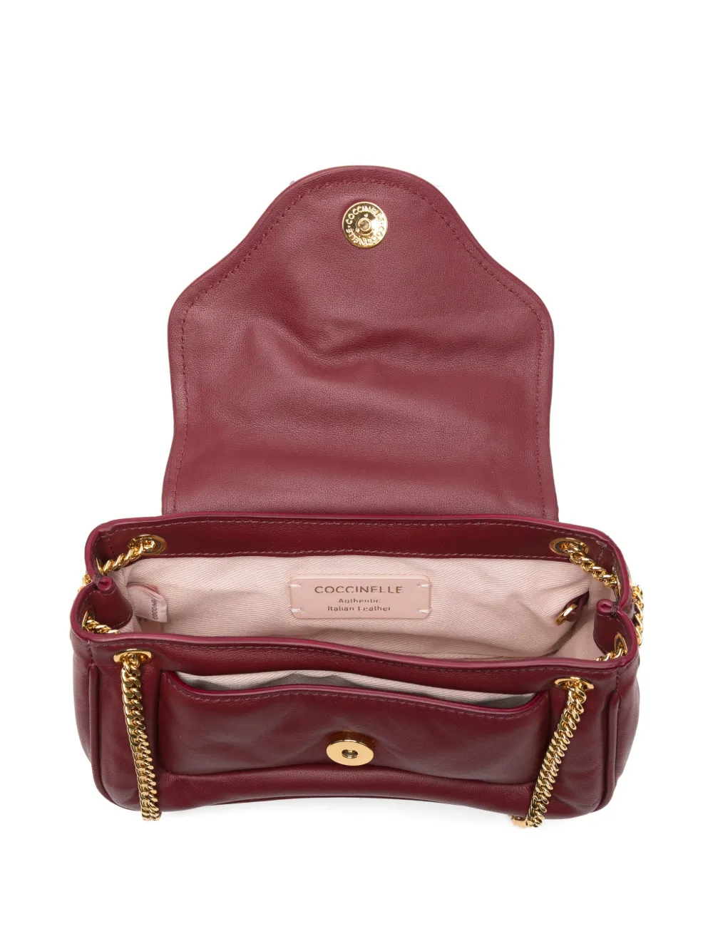 Coccinelle Small C-me Chain-strap Logo Shoulder Bag In Red