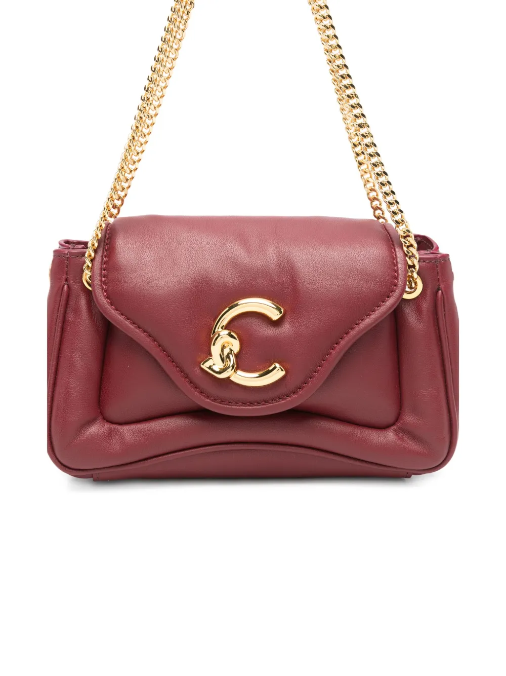 Coccinelle Small C-me Chain-strap Logo Shoulder Bag In Red