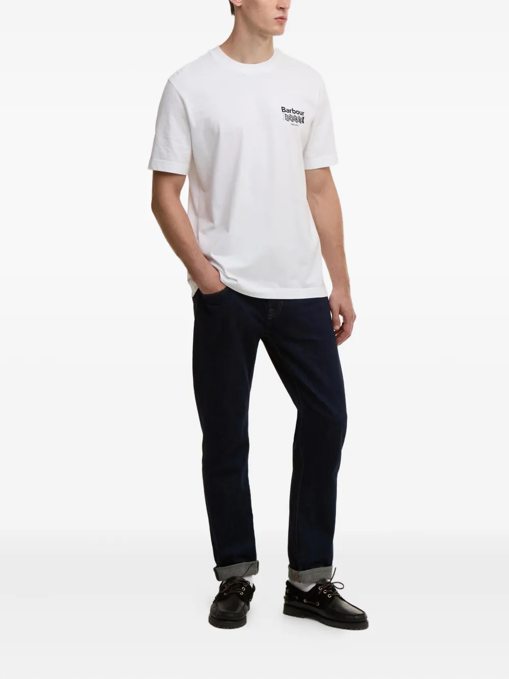 Barbour T-shirt met logoprint - Wit