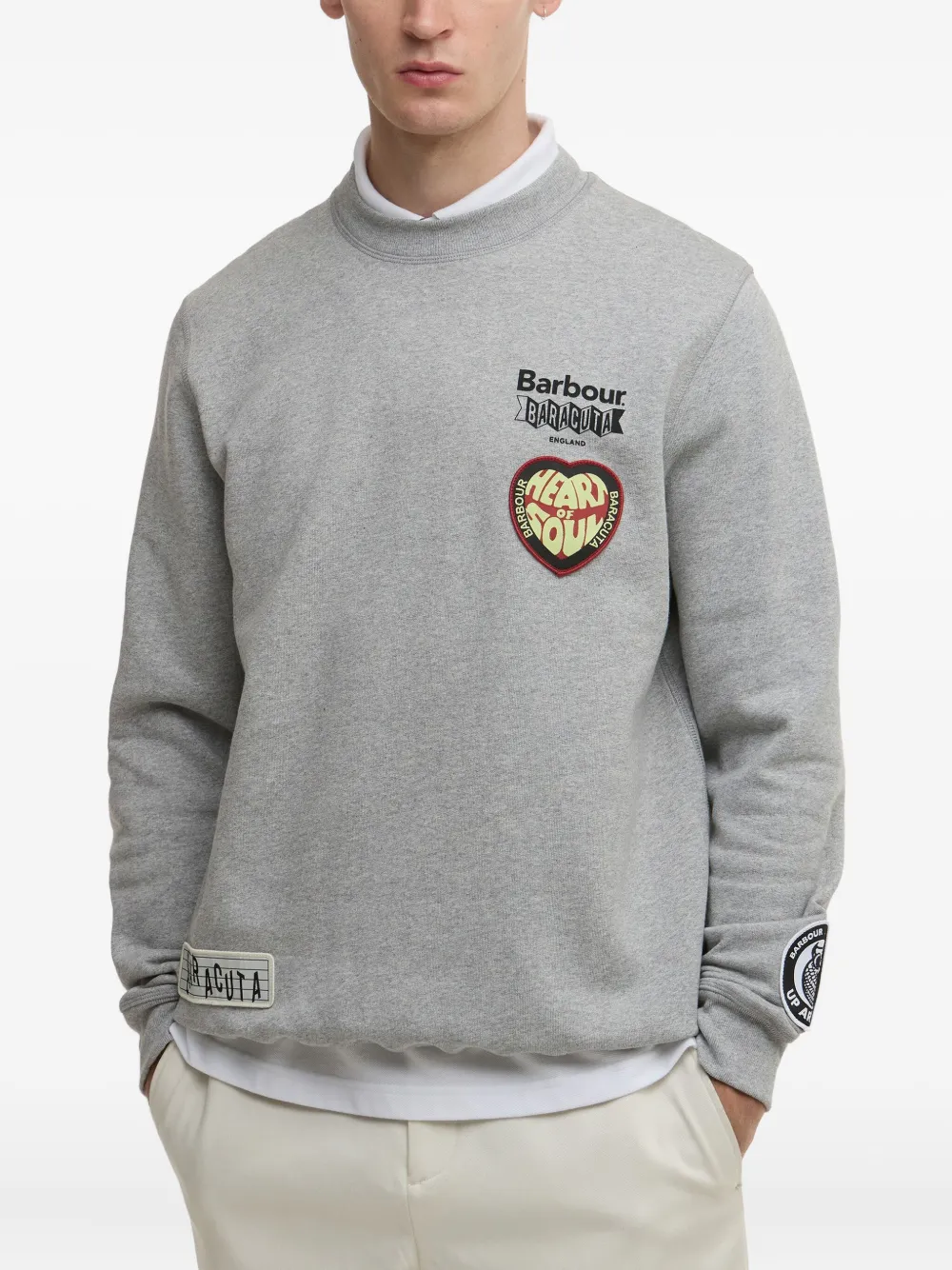 Barbour Appliqué Crew-neck Sweatshirt In Gray