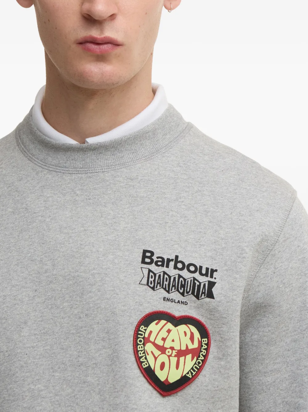 Barbour Appliqué Crew-neck Sweatshirt In Gray