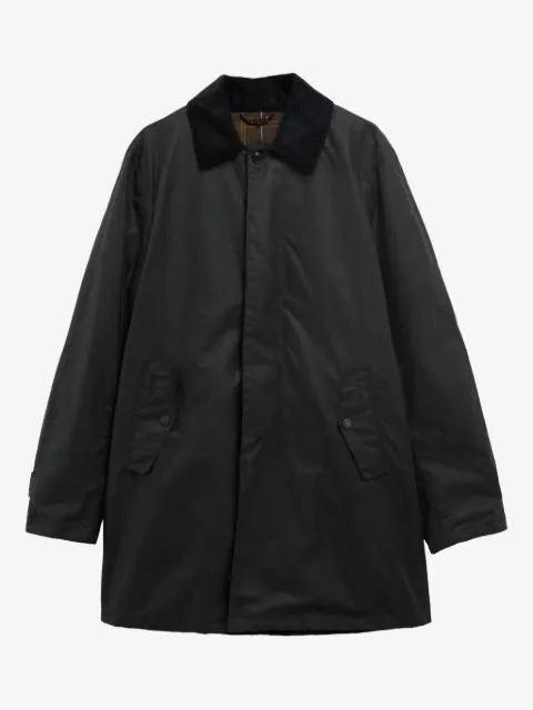 Barbour corduroy-collar cotton single-breasted coat