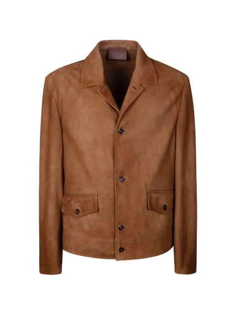 Prada button flap-pocket coat