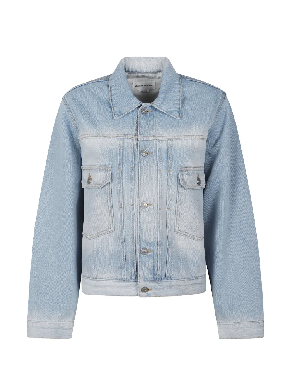 Victoria Beckham logo-patch denim jacket - Blu