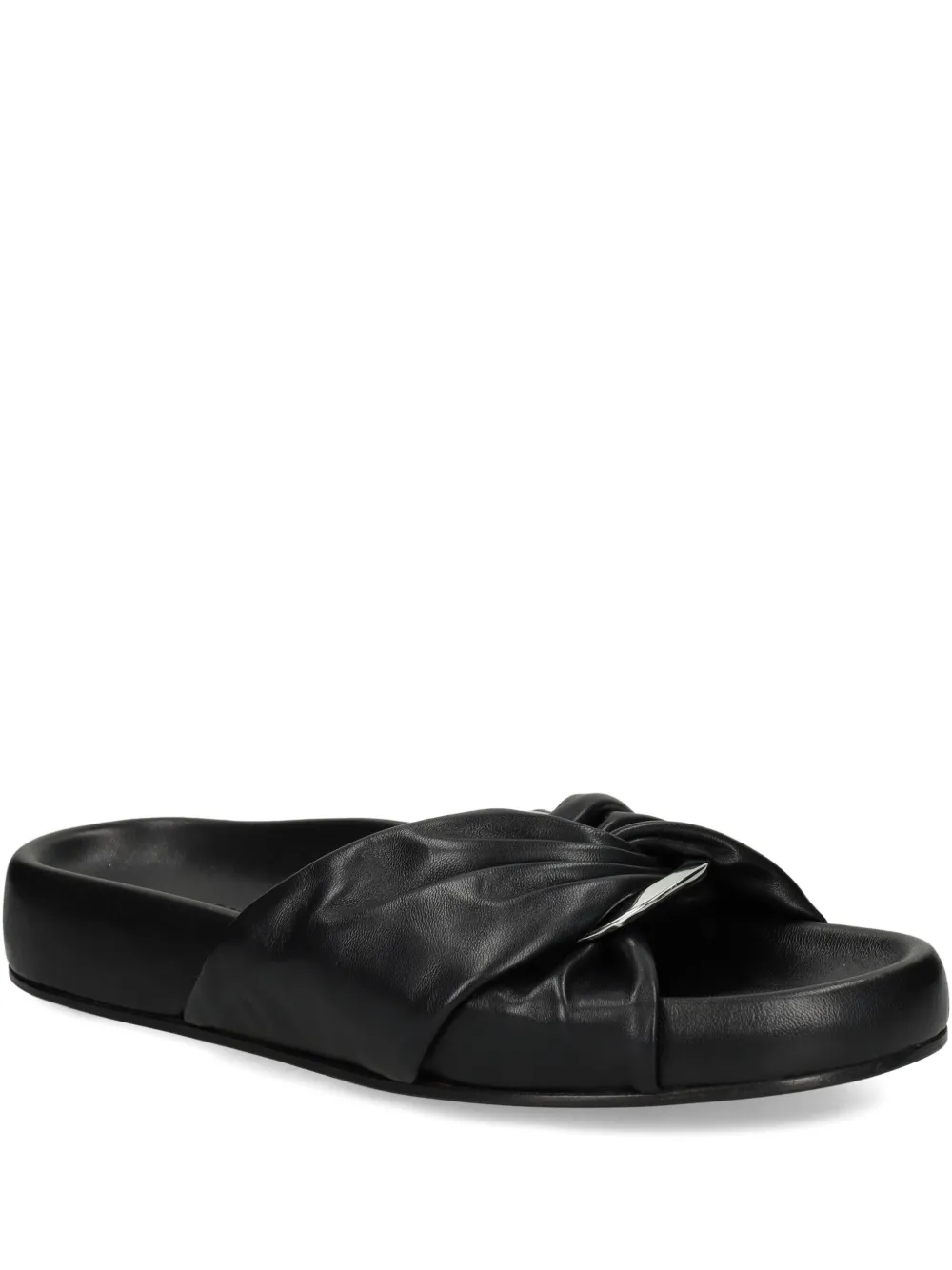 Kennel & Schmenger Knotted-detail Flat Sandals In Black