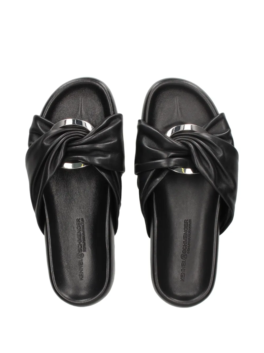 Kennel & Schmenger Knotted-detail Flat Sandals In Black