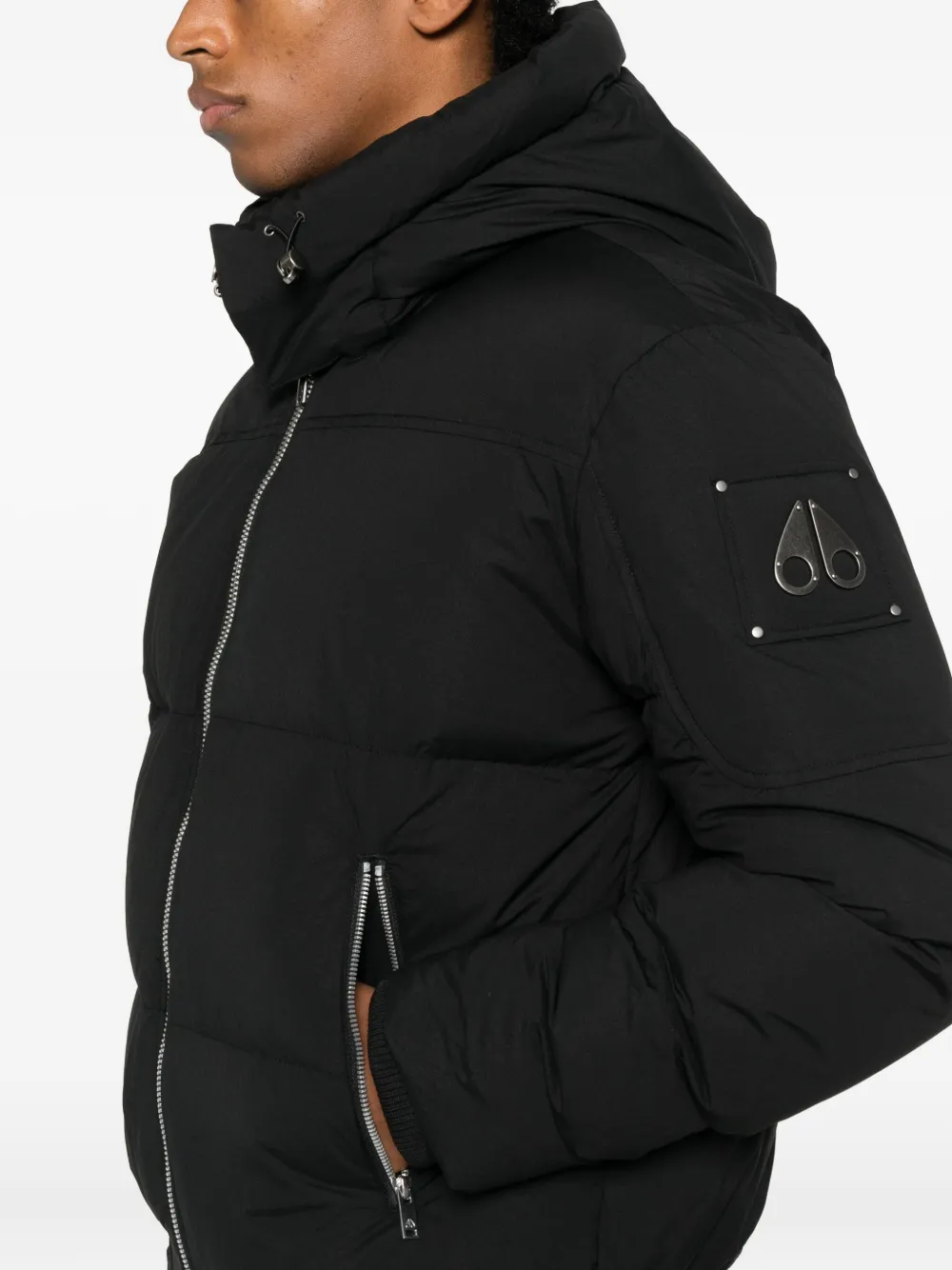 Moose Knuckles Everest Hooded Padded Jacket In Black