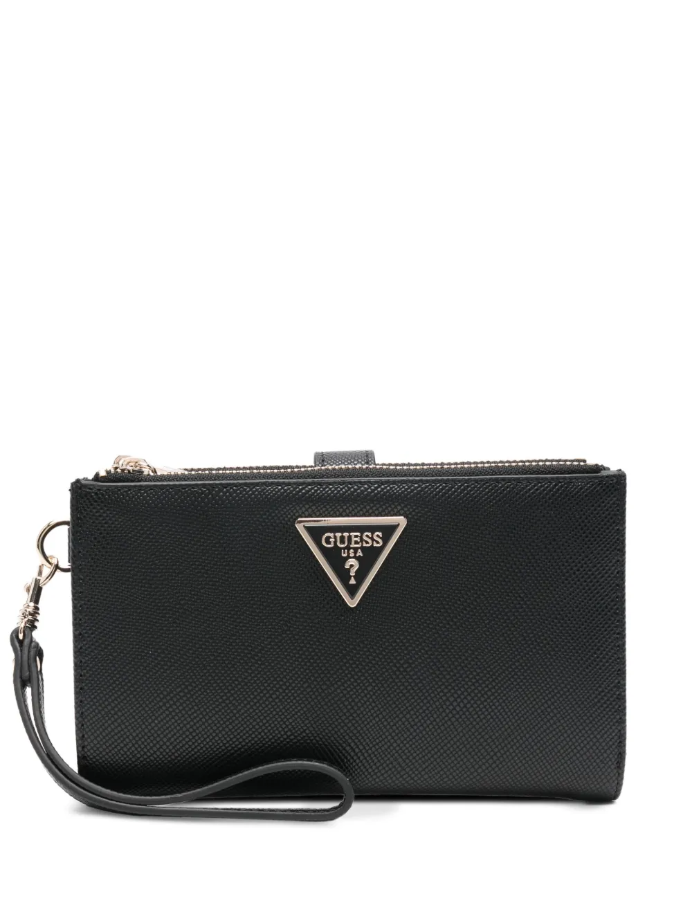 GUESS USA zip leather wallet - ブラック GUESS USA zip leather wallet - ブラック