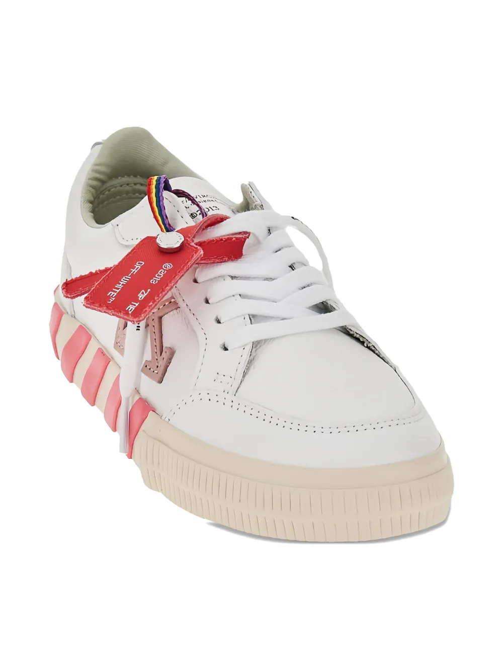 Off-White Kids Low Vulcanized striped sneakers - Wit