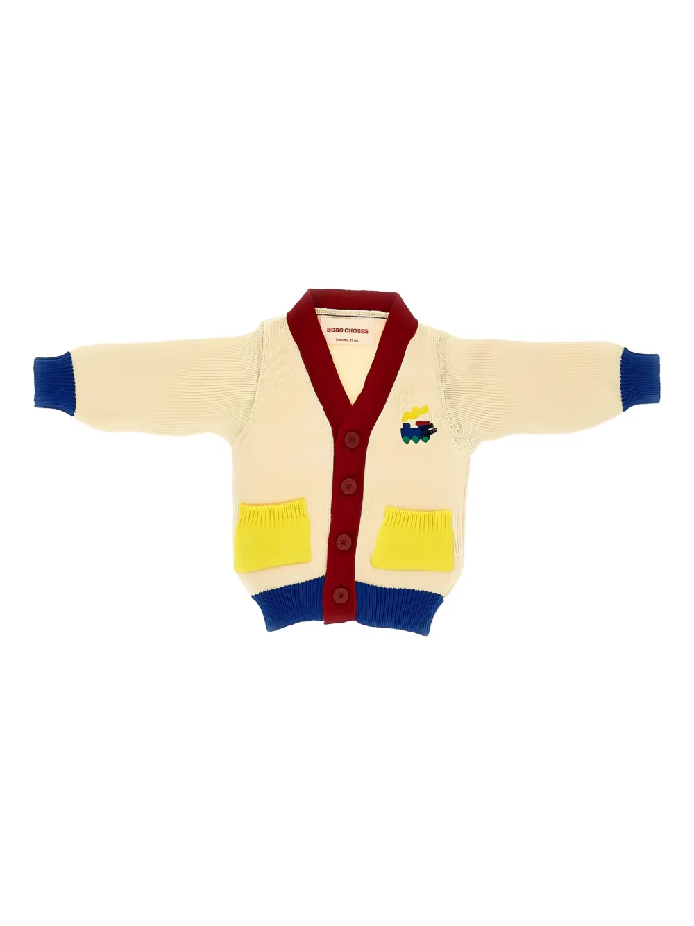 Bobo Choses pockets appliqué cardigan | Neutrals | Image 1