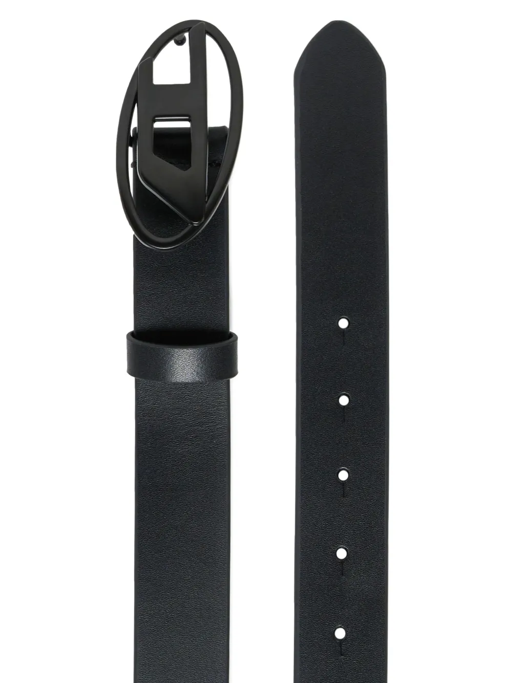  Diesel Kids Logo-buckle Leather Belt - Black 