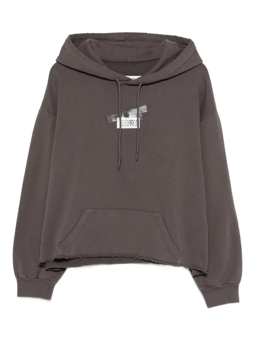 MM6 Maison Margiela distressed hooded top - Grey