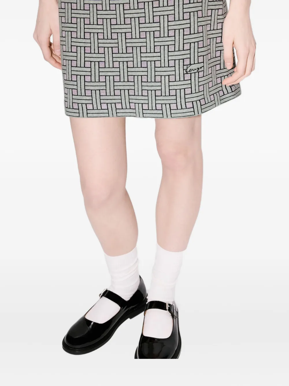 Kenzo Weave mini-rok met logodetail Grijs