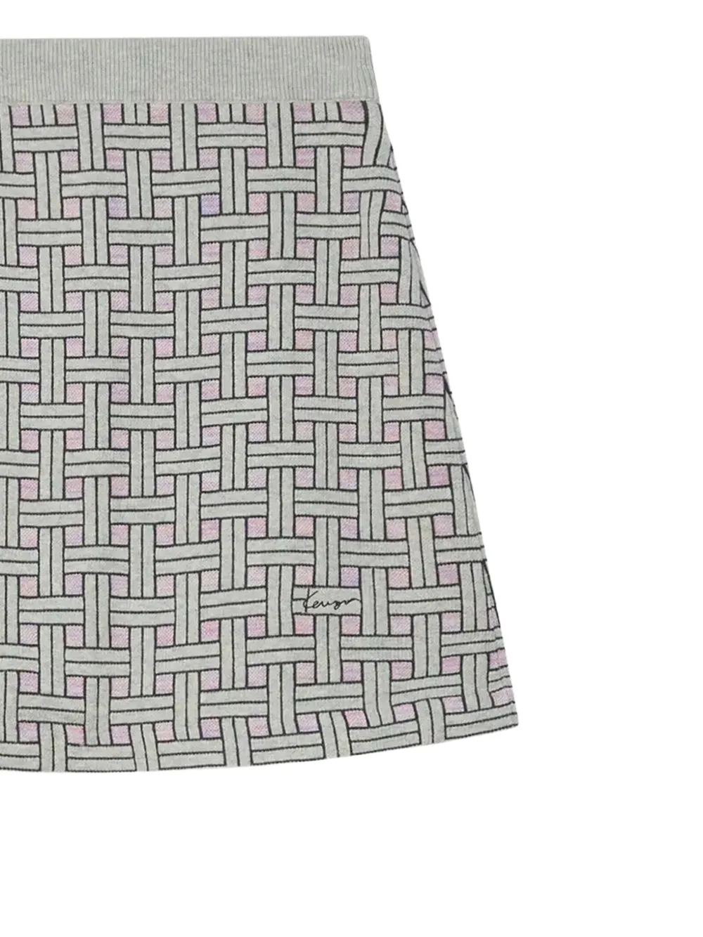 Kenzo Weave mini-rok met logodetail Grijs