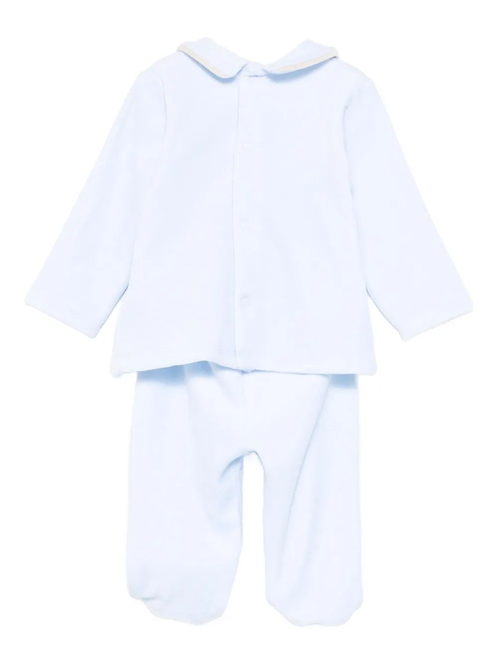 Le Bebé Enfant Peter Pan-collar appliqué pajamas set - Blauw