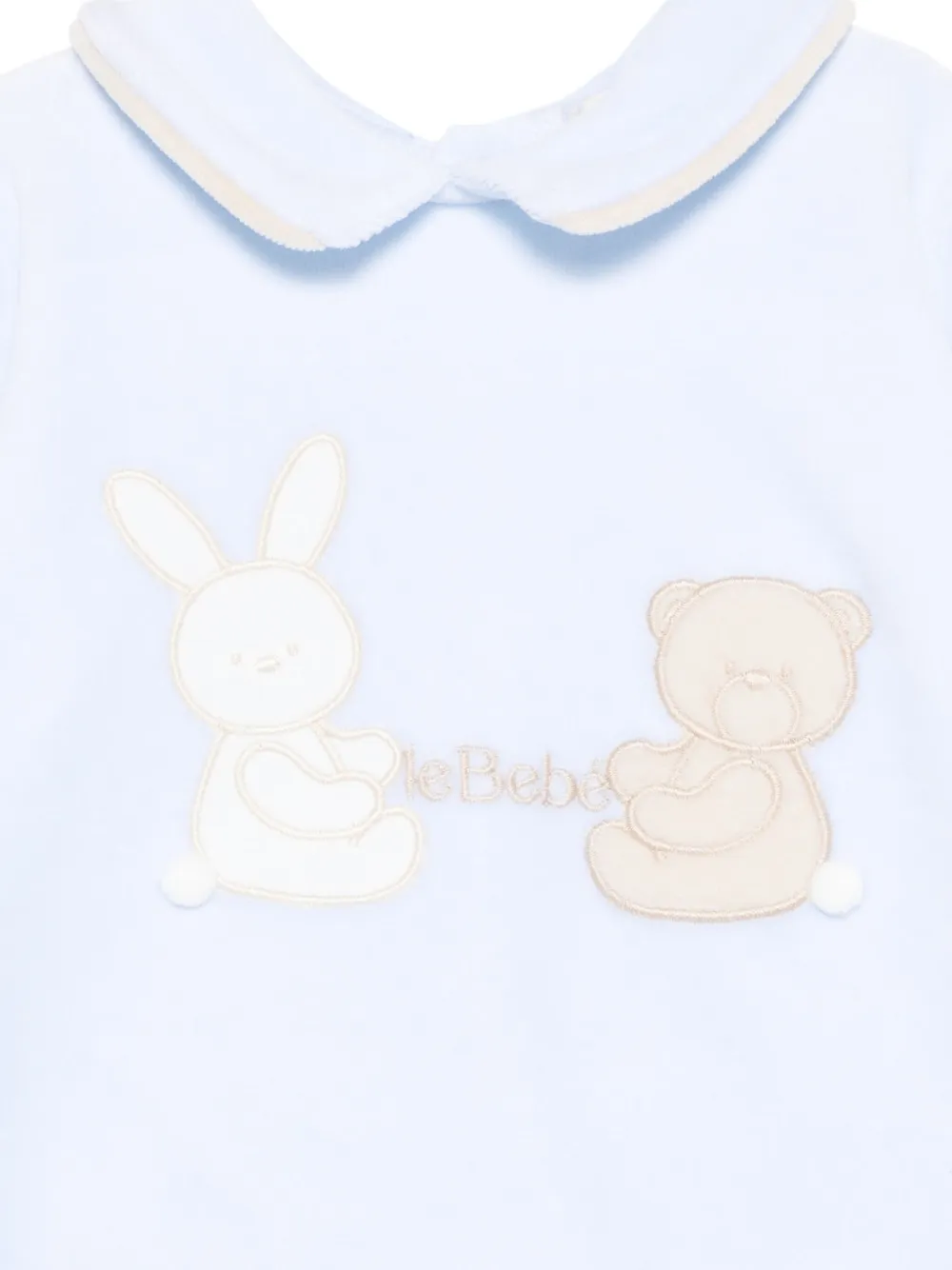 Le Bebé Enfant Pyjama met Peter Pan-kraag en applicatie Blauw